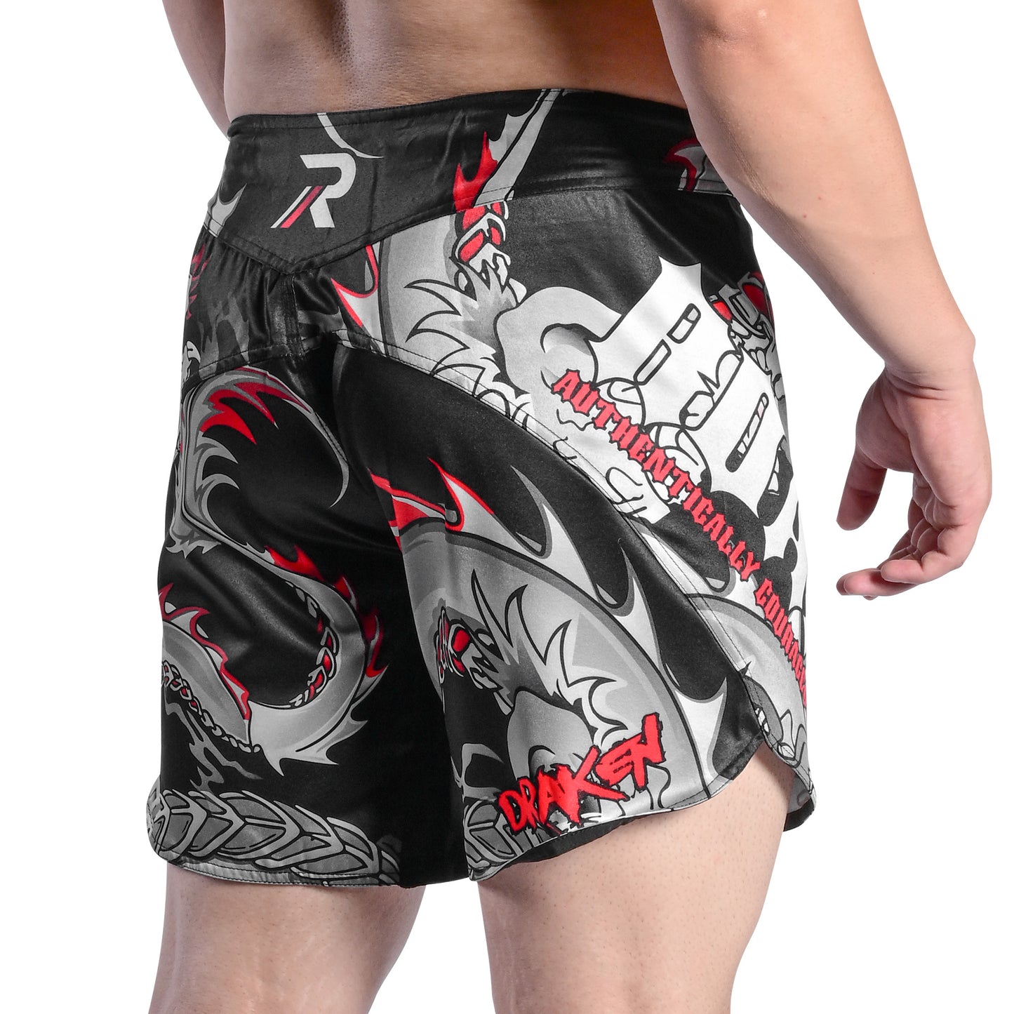 ROAR Darken Red Kick Boxing MMA Cage Fight men's Short