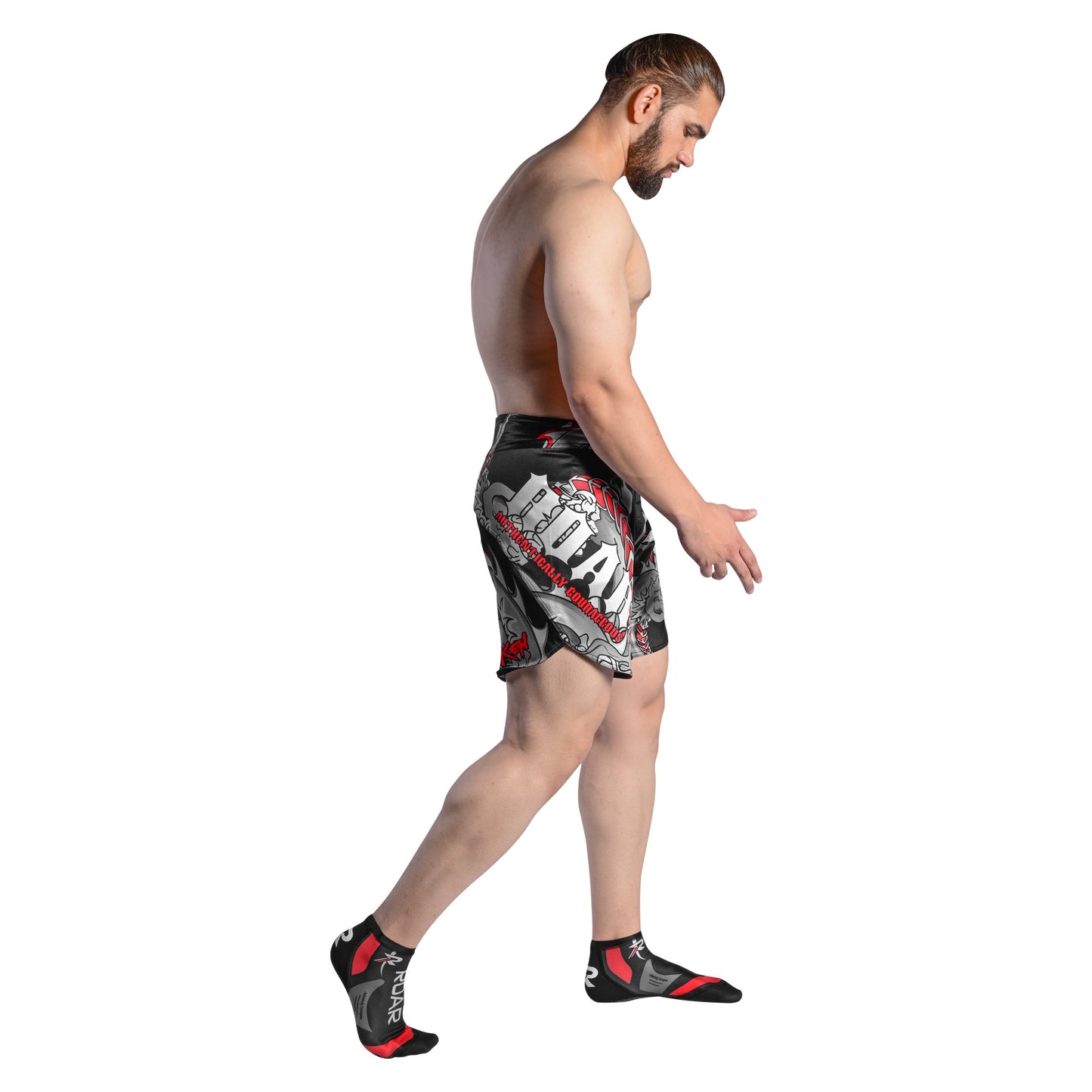 ROAR Darken Red Kick Boxing MMA Cage Fight men's Short