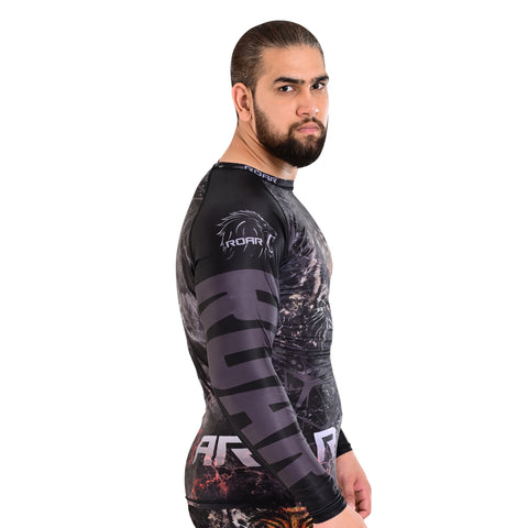 ROAR Bjj NoGi Compression Long sleeve Rash guard For Men