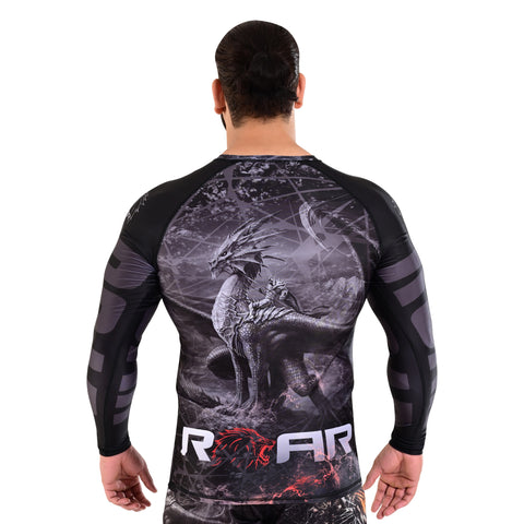 ROAR Bjj NoGi Compression Long sleeve Rash guard For Men