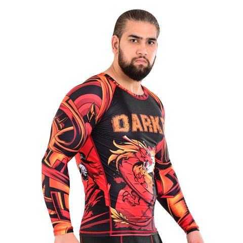 ROAR MMA  Darken Rash Guard Fight Training Gym Fitness Full Sleeve Workout Shirt