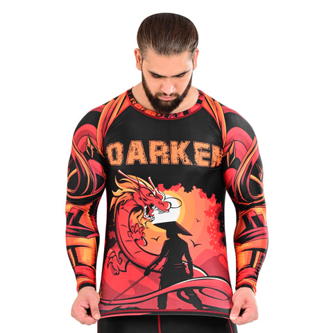 ROAR MMA  Darken Rash Guard Fight Training Gym Fitness Full Sleeve Workout Shirt