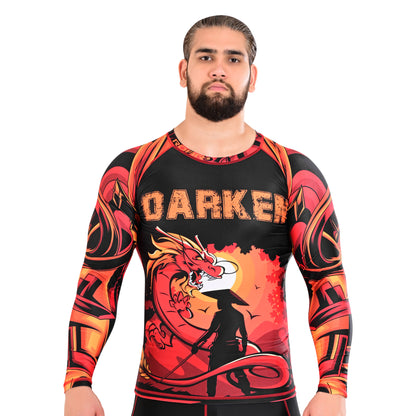 Roar Men's BJJ No-Gi Compression Rash Guard - Long Sleeve Workout Top