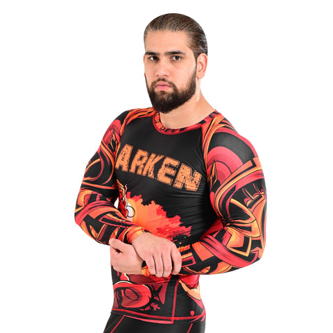 ROAR MMA  Darken Rash Guard Fight Training Gym Fitness Full Sleeve Workout Shirt