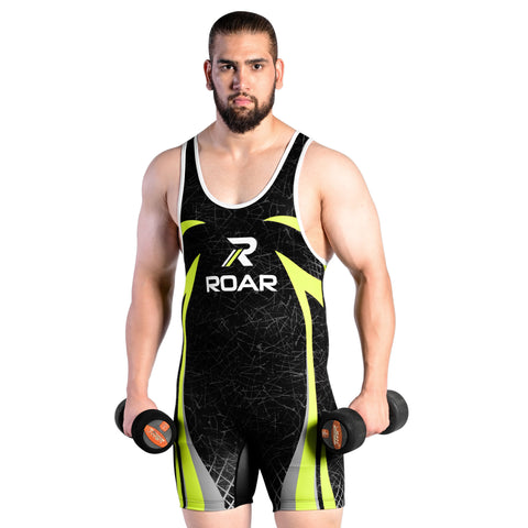 ROAR Men’s Wrestling Singlet Sports Gym Powerlifting Bodybuilding Vest Top