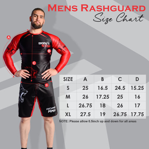 Roar Bjj Nogi Compression Full Sleeve Men's Fitness Rash Guard