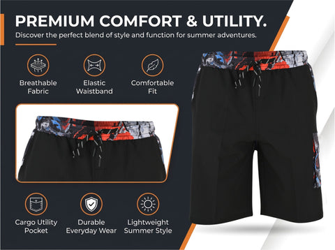 ROAR-INT Boys Cargo Shorts Quick Dry Lightweight Youth Cargo Shorts Stretch Boys Athletic Shorts Casual Kids Short
