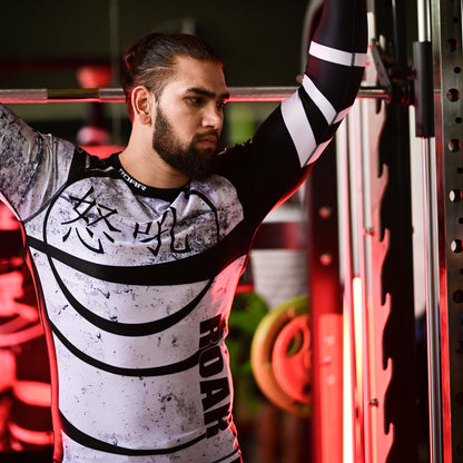 ROAR MMA Jiujitsu Long Sleeve Fitness Workout Rash Guard For men