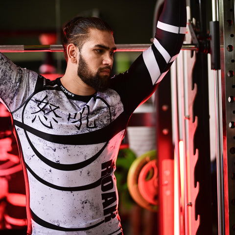 ROAR MMA Jiujitsu Long Sleeve Fitness Workout Rash Guard For men