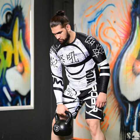 ROAR MMA Jiujitsu Long Sleeve Fitness Workout Rash Guard For men