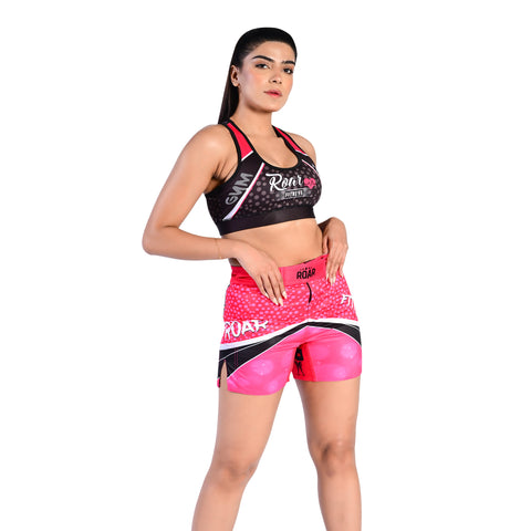 ROAR Ladies MMA Shorts PF Pink
