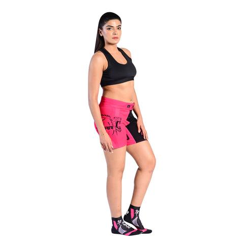Roar Ladies MMA Shorts Pink Black