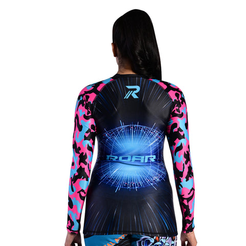 ROAR Ladies MMA Rash Guard Pink Camo