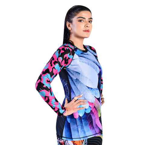 ROAR Ladies MMA Rash Guard Pink Camo