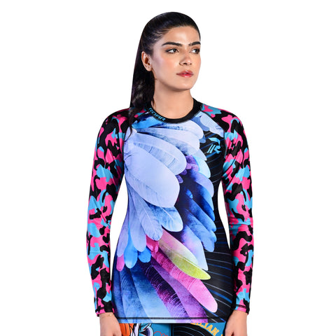 ROAR Ladies MMA Rash Guard Pink Camo
