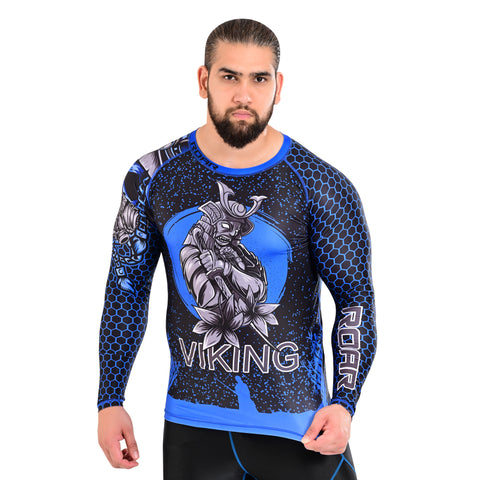 ROAR MMA Viking Rash Guard Fight Training Gym Fitness Full Sleeve Workout Shirt