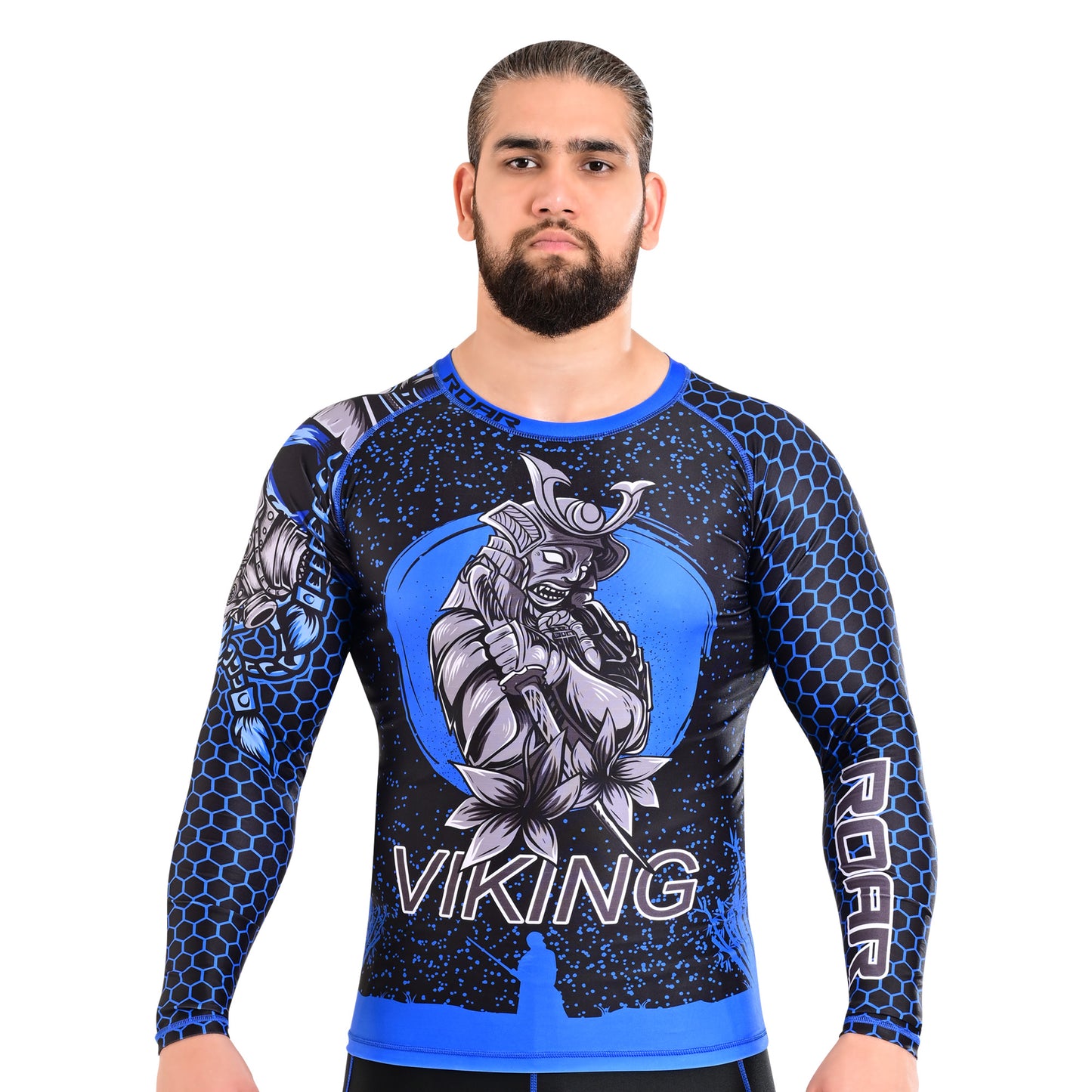 Roar Men's BJJ No-Gi Compression Rash Guard - Long Sleeve Workout Top
