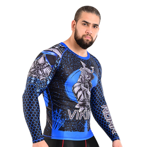 ROAR MMA Viking Rash Guard Fight Training Gym Fitness Full Sleeve Workout Shirt