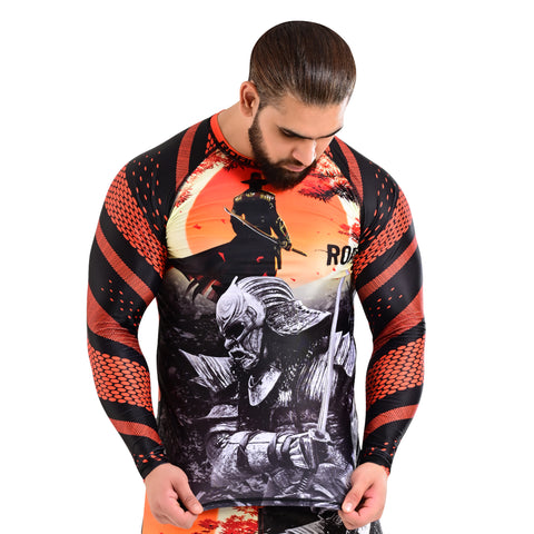 ROAR MMA Warrior Rash Guard Fight Training Gym Fitness Full Sleeve Workout BJJ Shirt